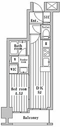 グローベルザ・ソニア横浜 1DKの間取図画像