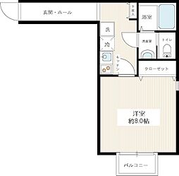 ミレニア草加住吉 1Kの間取図画像