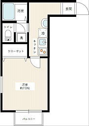 キャメル草加吉町 1Kの間取図画像