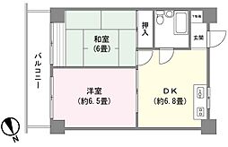 センチュリー御宿シーサイド 2DKの間取図画像