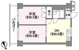 センチュリー御宿シーサイド 2DKの間取図画像