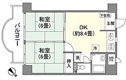 ブルースカイ勝浦 2DKの間取図画像