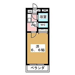 ヴェルデ・カーサ 2階1Kの間取り