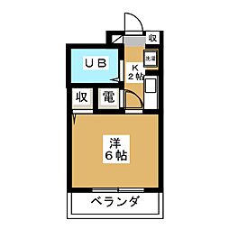 メゾン南行徳 3階1Kの間取り