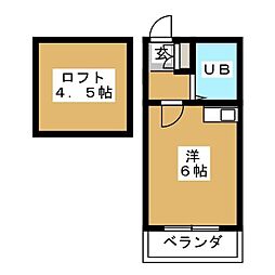 ミカサ富士見第二 ワンルームの間取図画像