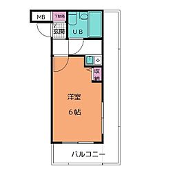 グランフィールド南行徳 1Kの間取図画像