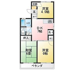 リージェント・ハイツ 3DKの間取図画像