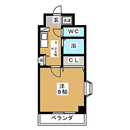 ヴィラ・タカツ 1Kの間取図画像