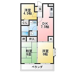 イベットサノ 3DKの間取図画像