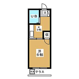 ルピナス 1Kの間取図画像