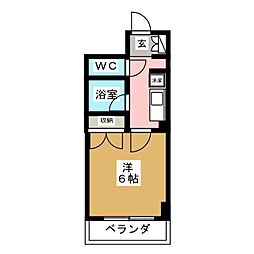 サンライズ浦安 1Kの間取図画像