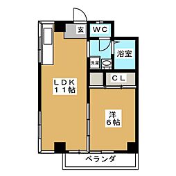 マンショングレート慶 1LDKの間取図画像
