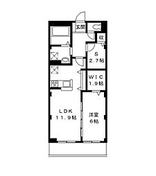パークサイド広尾 1LDKの間取図画像