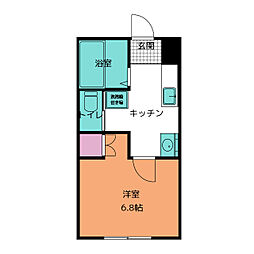 アーバンヒルズ柏 1階1Kの間取り