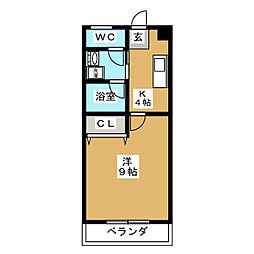 コーポ小林 1階1Kの間取り