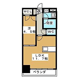 ラグゼナ流山おおたかの森 1LDKの間取図画像