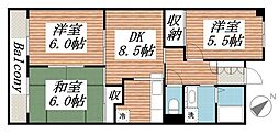 山口ビル 3DKの間取図画像