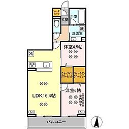 ローテ ベルク 2LDKの間取図画像