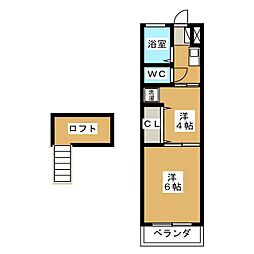 アベニール 2Kの間取図画像