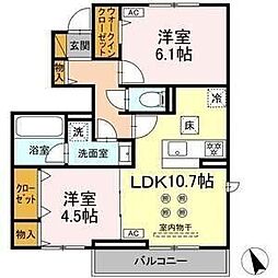 ルガーセグーロ LugarSeguro 2LDKの間取図画像