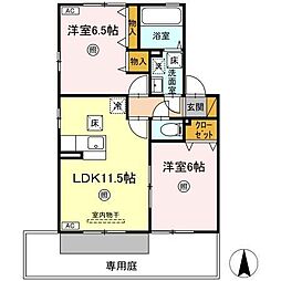 ロイヤルヒルズ春日A 2LDKの間取図画像