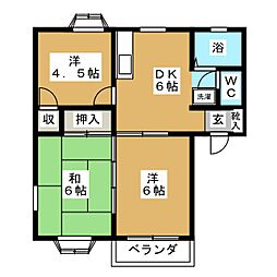 メンバーズタウン江戸川台B 3DKの間取図画像