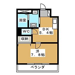 コンブリオ柏 1DKの間取図画像