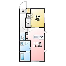 HEBEL Dolce 1LDKの間取図画像