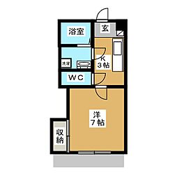 ウィンズ 1Kの間取図画像