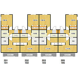 ドエル松ヶ丘 2階1LDKの間取り