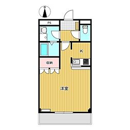 コーポグランディール 1Kの間取図画像