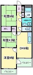 JR阪和線 我孫子町駅 徒歩5分の賃貸マンション 4階3DKの間取り