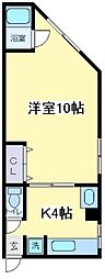松栄ハイツ 1Kの間取図画像