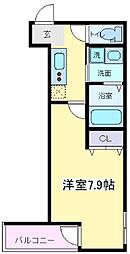 フジパレスあびこ駅北 1Kの間取図画像