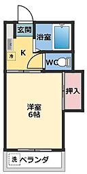 北総鉄道 秋山駅 徒歩18分の賃貸アパート 2階1Kの間取り