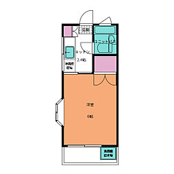 タフトハイツ 2階1Kの間取り