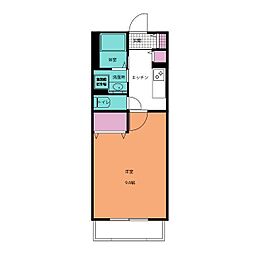 セカンドステージ 1階1Kの間取り