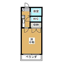 アヴェニール 3階1Kの間取り