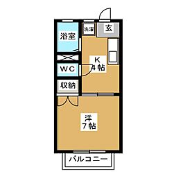 ハイムクリエイト 1Kの間取図画像