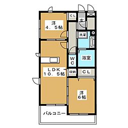 リヴィエール 2LDKの間取図画像
