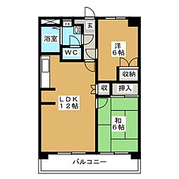 インスコート 2LDKの間取図画像