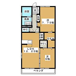 テラス東菅野 2LDKの間取図画像
