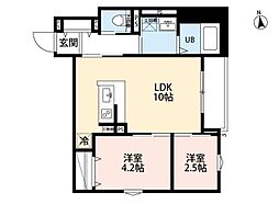 江戸川区一之江3丁目アパート 2LDKの間取図画像