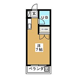 メゾン本八幡A ワンルームの間取図画像