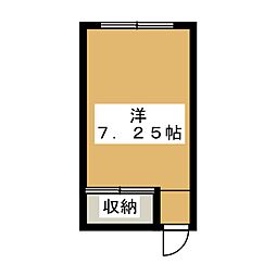 南行徳サンビレッジ 4階ワンルームの間取り