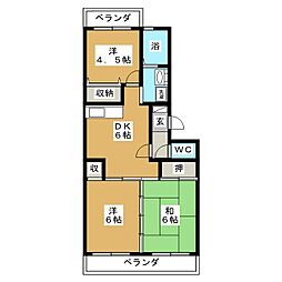 グリーンタウン田島 1階3DKの間取り
