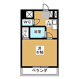 ウェルフェア富浜（Ｋ−130） 2階1Kの間取り