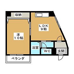 サンクレールコート 1LDKの間取図画像