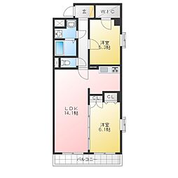 プログレス 2LDKの間取図画像