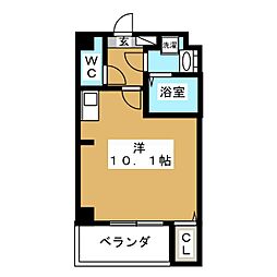 ボナール ワンルームの間取図画像